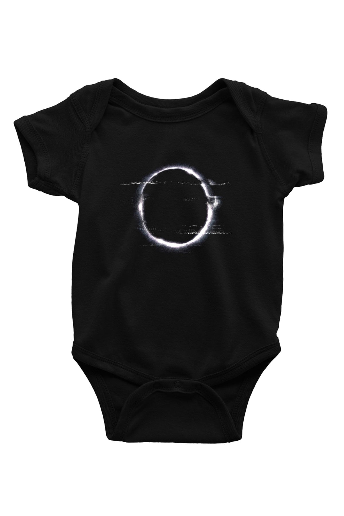 Unisex Halka (The Ring) Baskılı Siyah Bebek Body - Zıbın