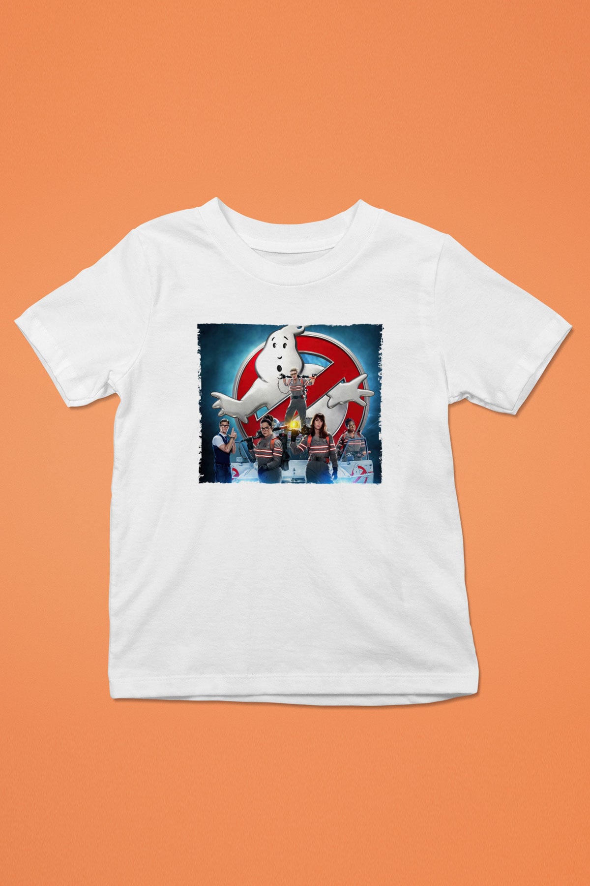 Unisex Hayalet Avcıları (Ghostbusters) Baskılı Beyaz Çocuk Tshirt