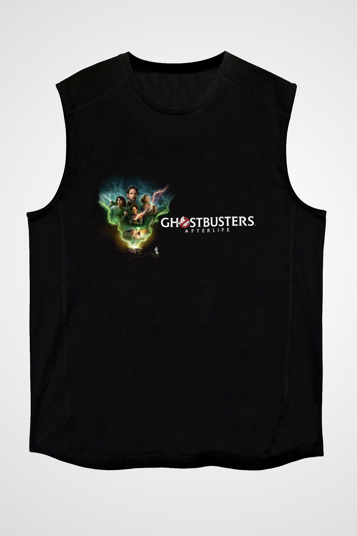 Unisex Hayalet Avcıları Öteki Dünya (Ghostbusters Afterlife) Baskılı Siyah Kolsuz Tshirt