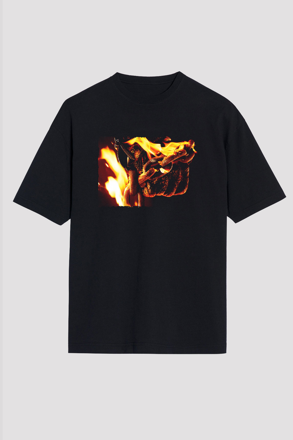 Unisex Hayalet Sürücü 2 İntikam Ateşi (Ghost Rider Spirit of Vengeance) Baskılı Siyah Oversize Tişört