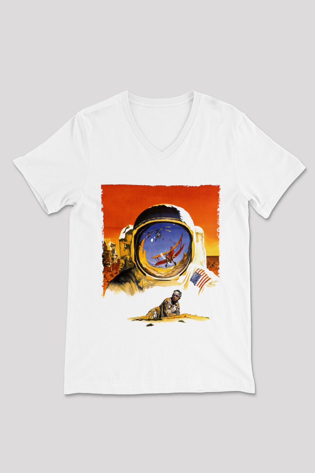 Unisex Hükmedenler - Capricorn Baskılı Beyaz V Yaka Tshirt
