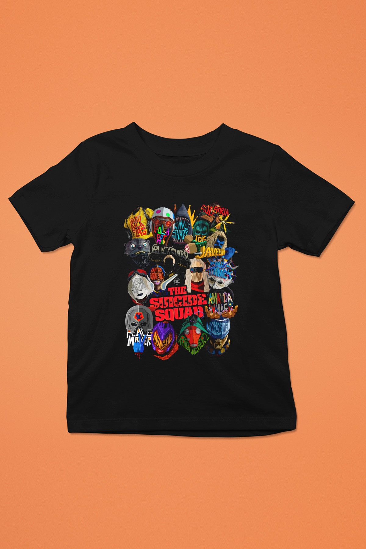 Unisex İntihar Timi (The Suicide Squad) Baskılı Siyah Çocuk T-Shirt