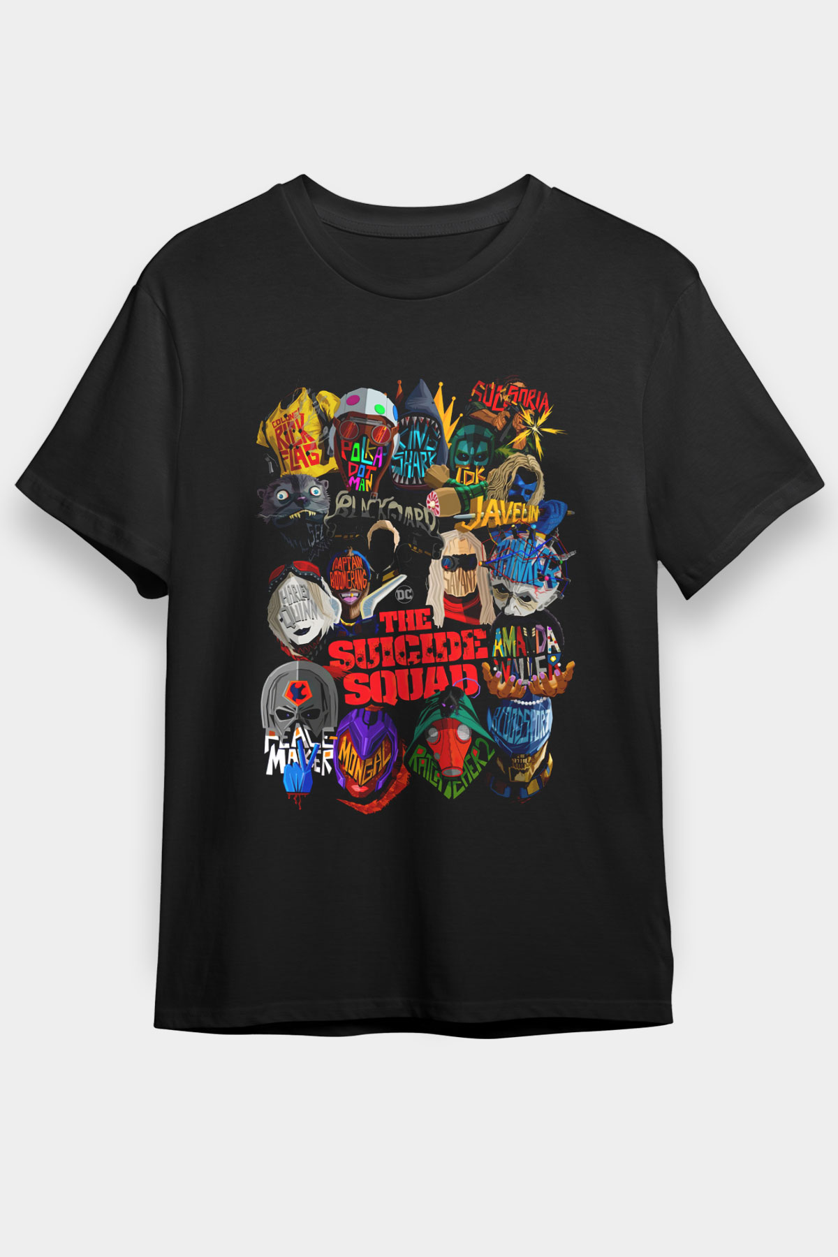 Unisex İntihar Timi (The Suicide Squad) Baskılı Siyah T-Shirt