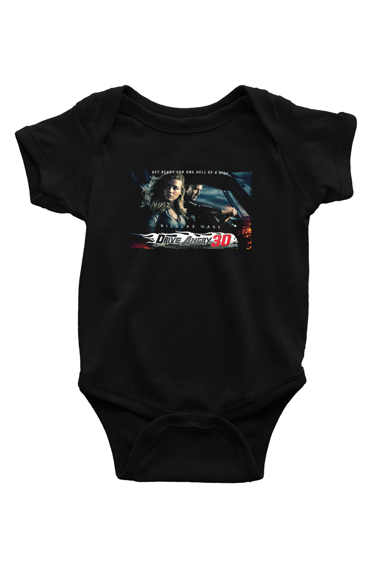 Unisex İntikam Yolu (Drive Angry) Baskılı Siyah Bebek Body - Zıbın
