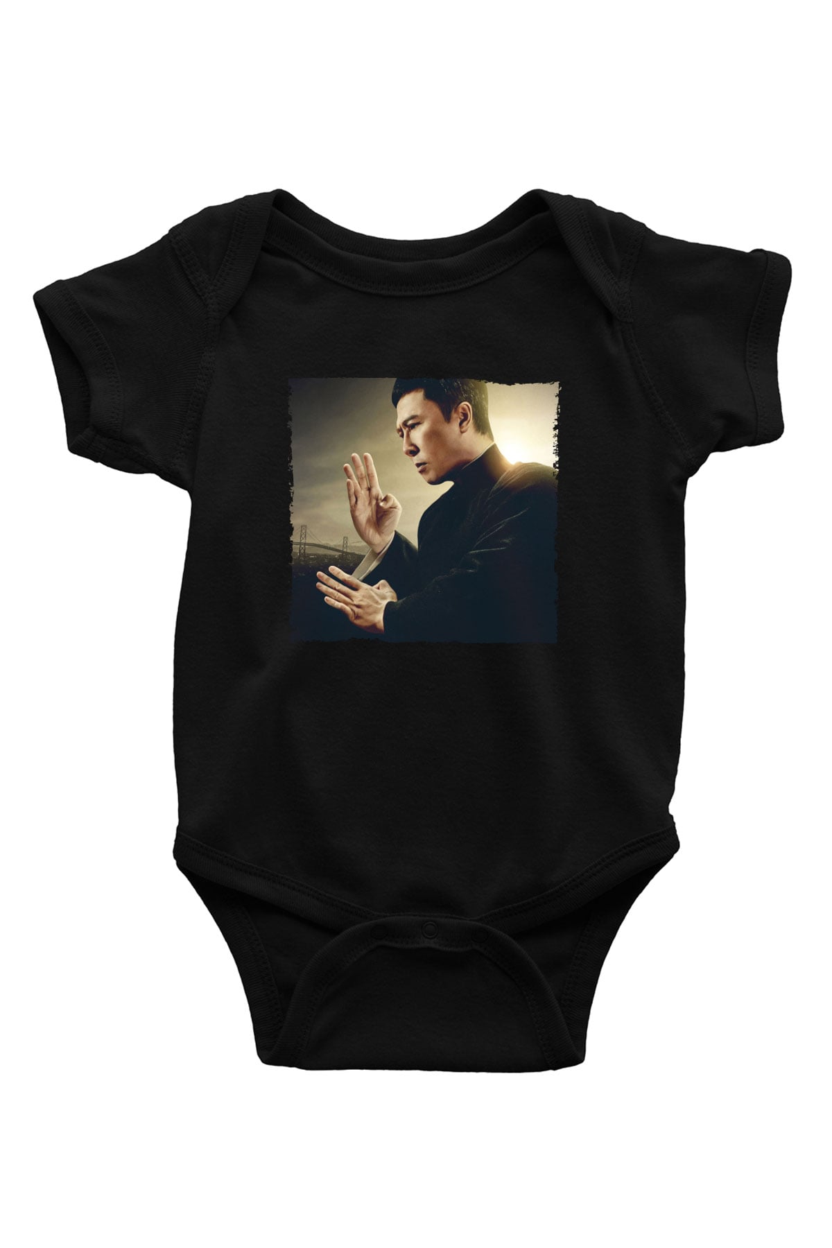 Unisex Ip Man Baskılı Siyah Bebek Body - Zıbın