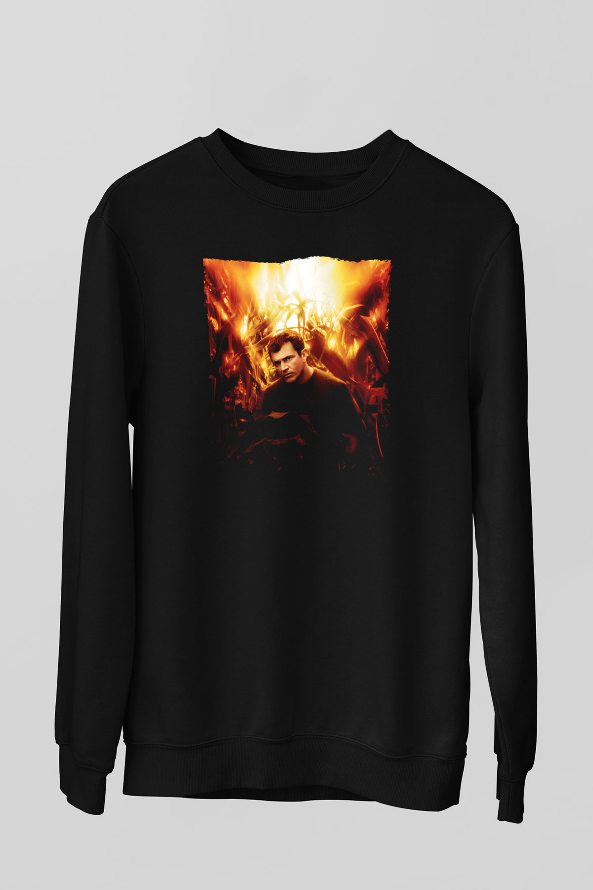 Unisex İşaretler (Signs) Baskılı Siyah Sweatshirt