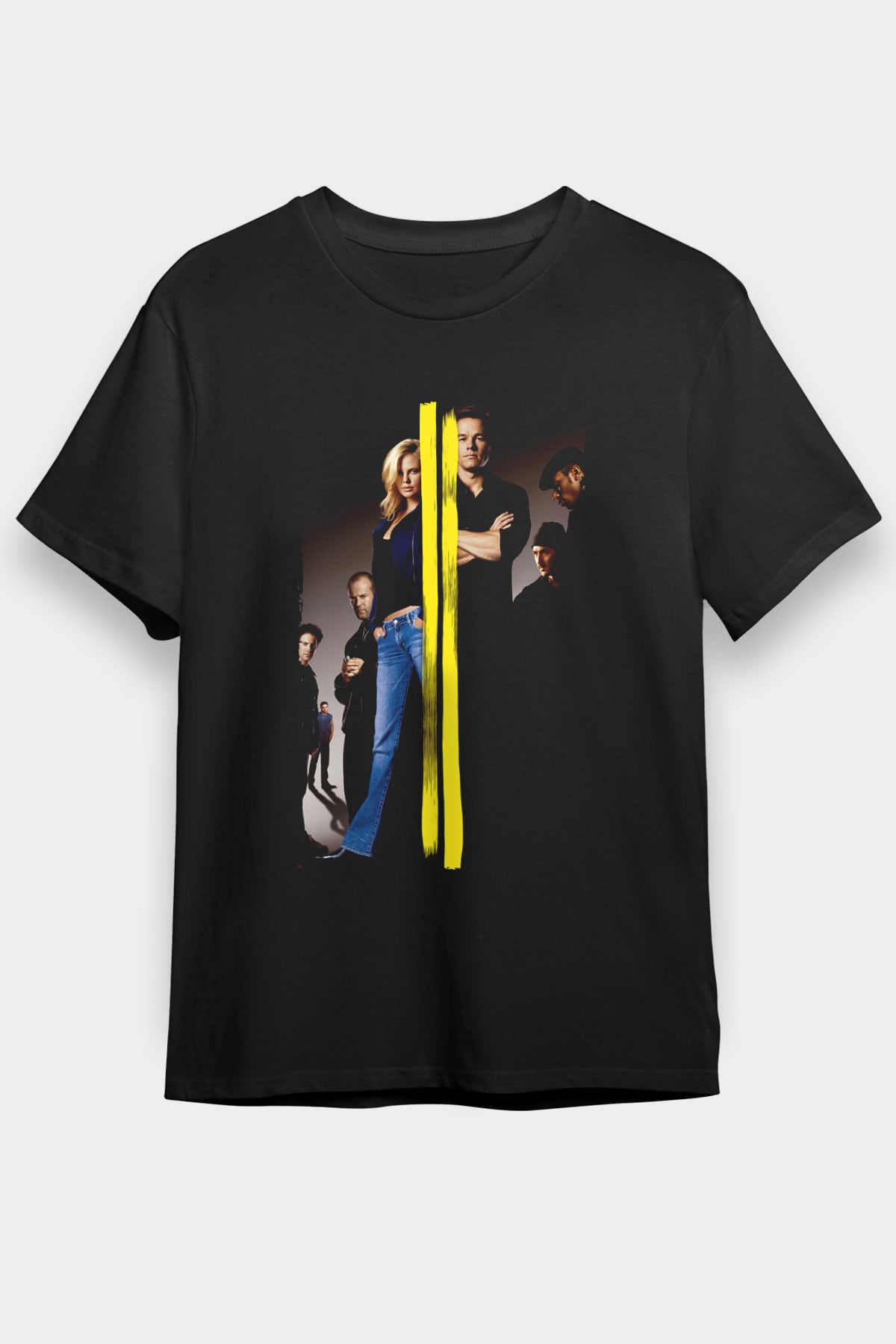 Unisex İtalyan İşi (The Italian Job) Baskılı Siyah Tişört