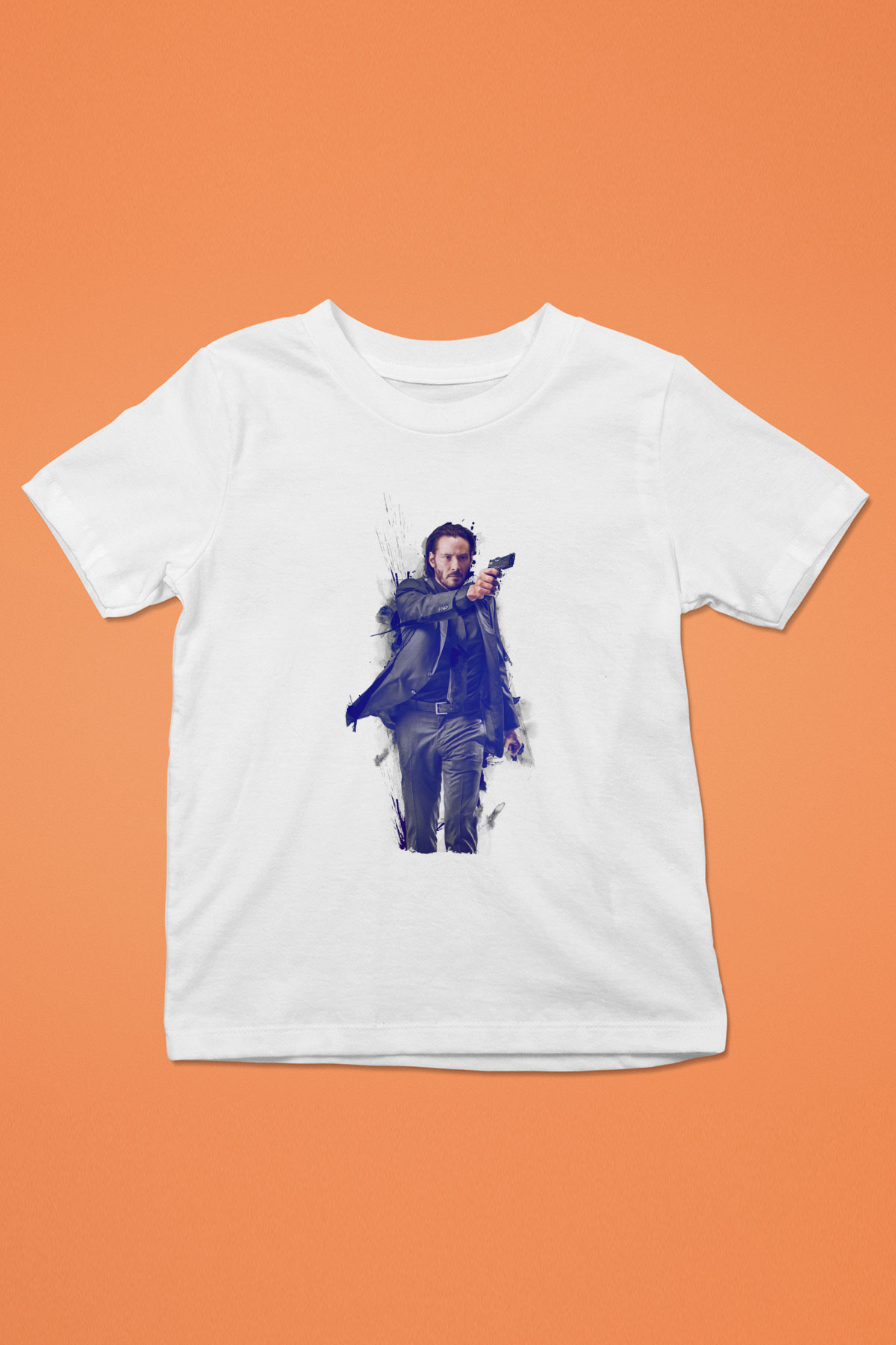 Unisex John Wick Baskılı Beyaz Çocuk Tişört