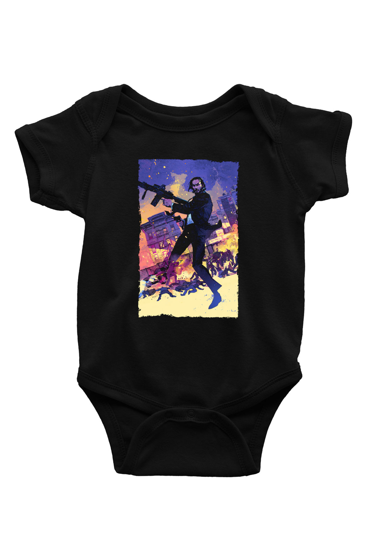 Unisex John Wick Baskılı Siyah Çocuk Unisex Tişört