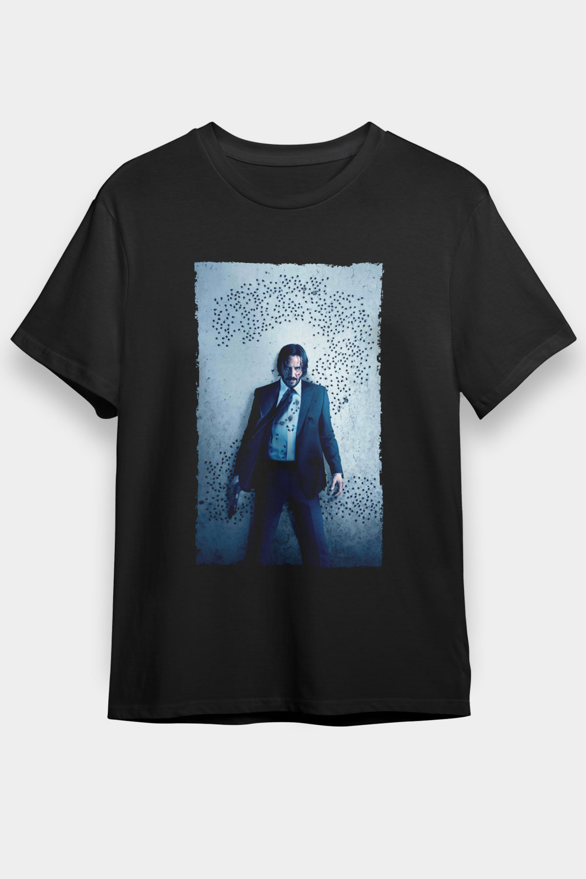 Unisex John Wick Baskılı Siyah Unisex T-Shirt