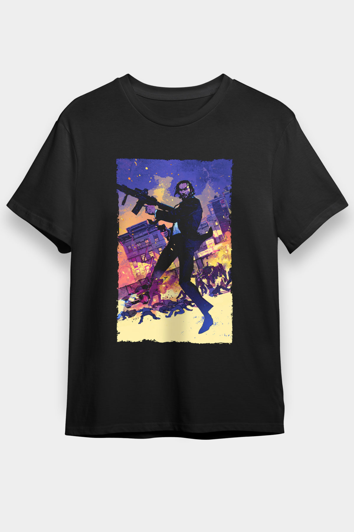 Unisex John Wick Siyah Unisex Graphic Tee - STREETWEAR