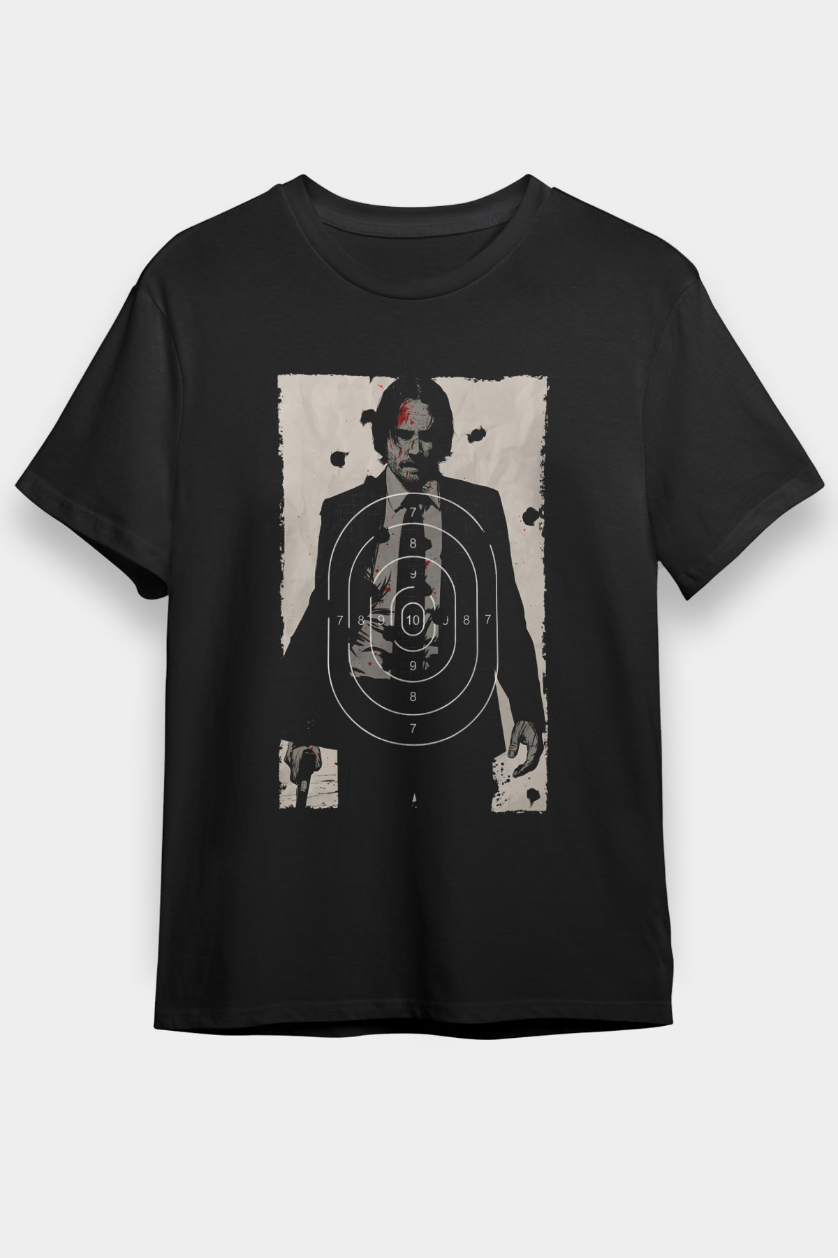 Unisex John Wick Baskılı Siyah Unisex Tshirt