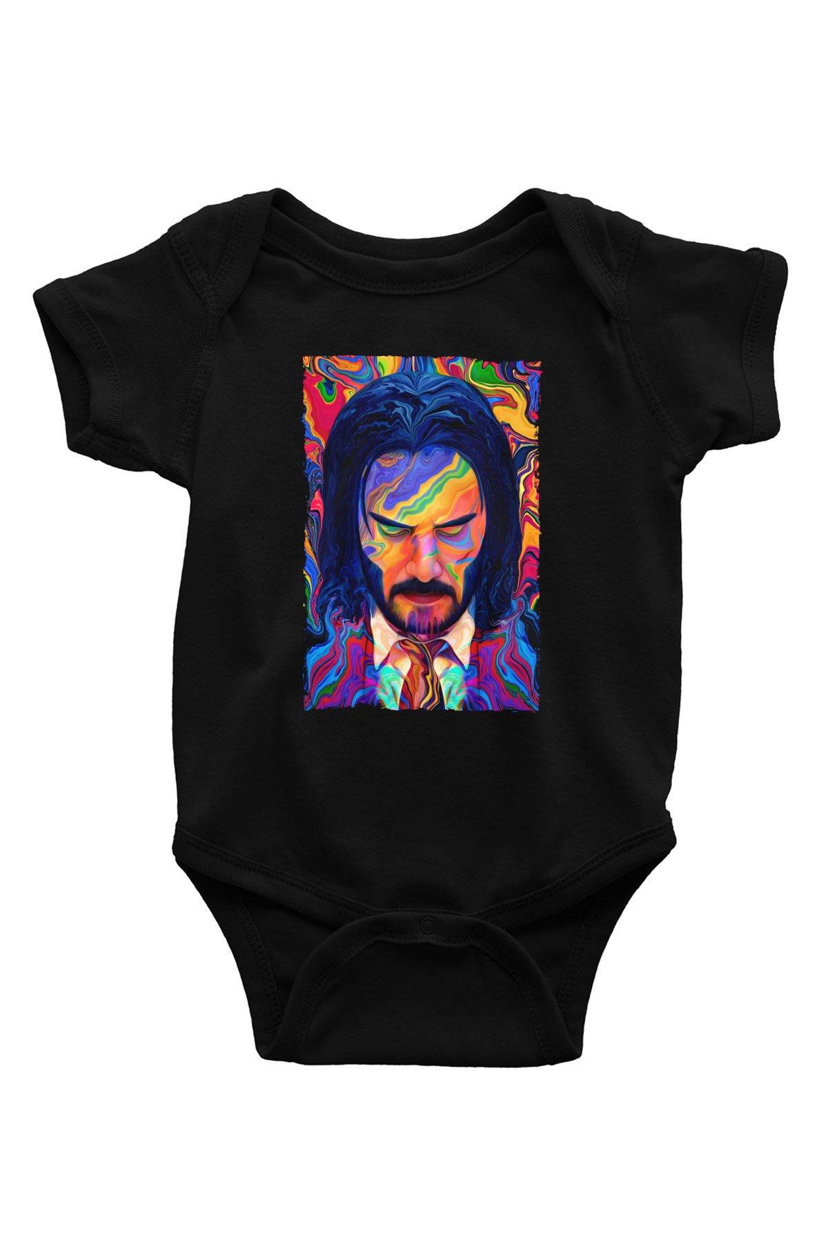 Unisex John Wick Serisi (John Wick) Baskılı Siyah Bebek Body - Zıbın