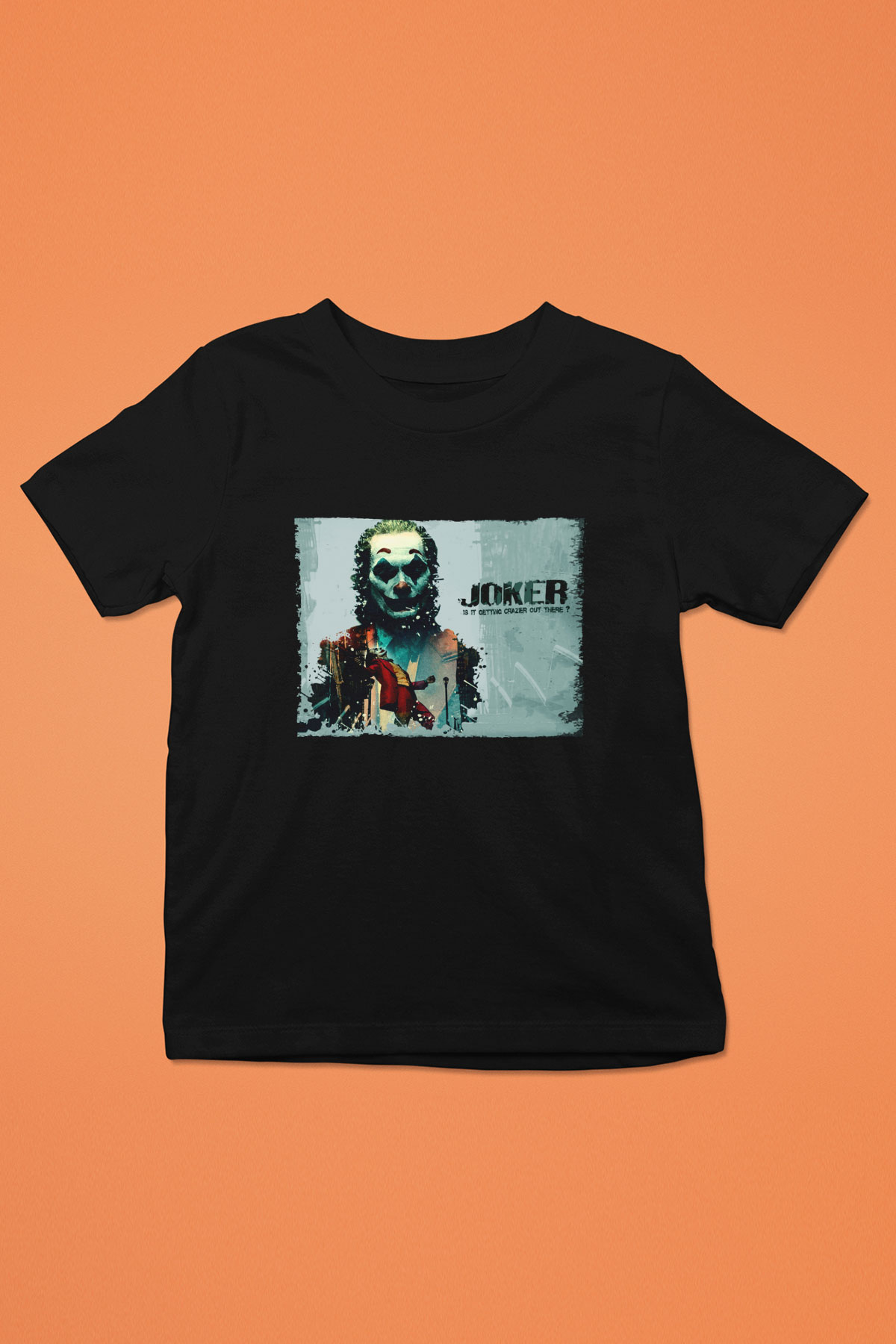 Unisex Joker Baskılı Siyah Çocuk Tshirt