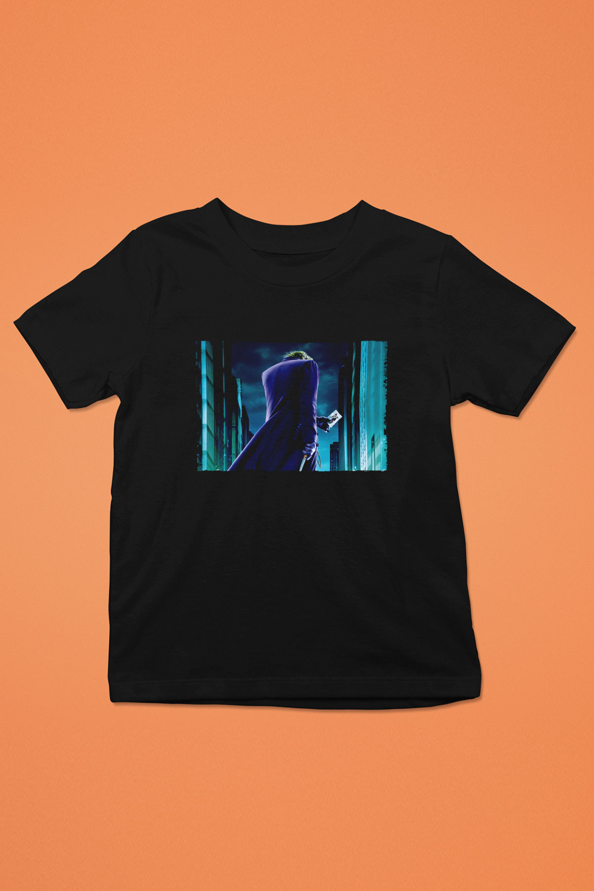 Unisex Joker Baskılı Siyah Çocuk Unisex Tişört