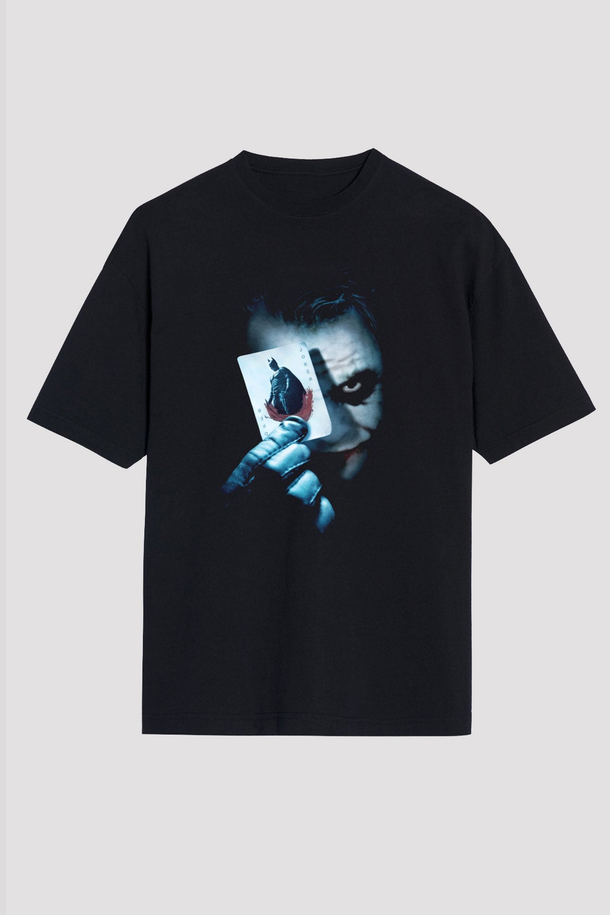 Unisex Joker Baskılı Siyah Unisex Oversize T-shirt