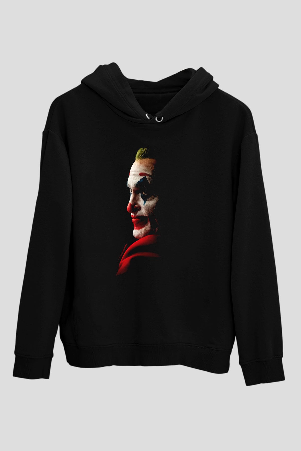 Unisex Joker Siyah Kapüşonlu Sweatshirt