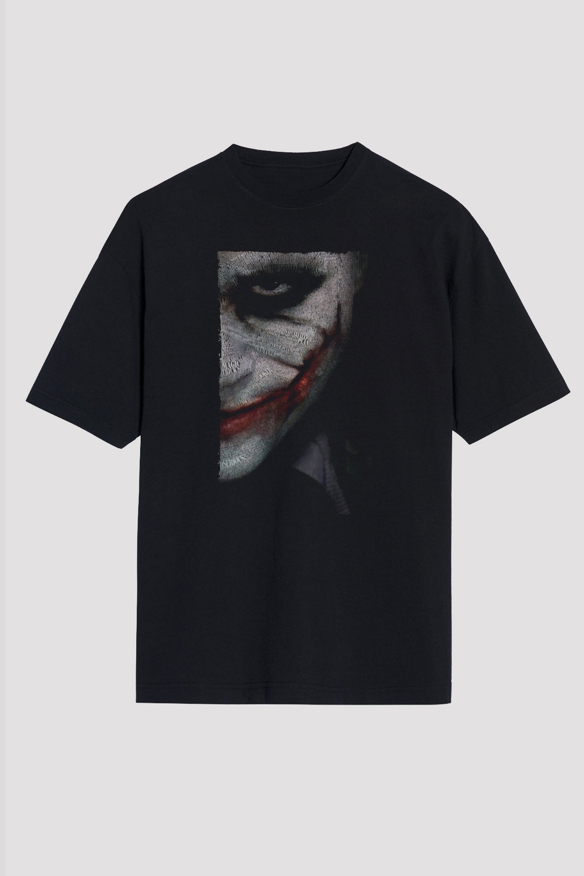 Unisex Joker Siyah Unisex Oversize T-shirt