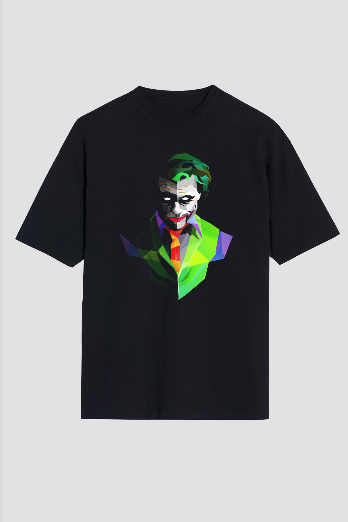 Unisex Joker Siyah Unisex Oversize Tişört