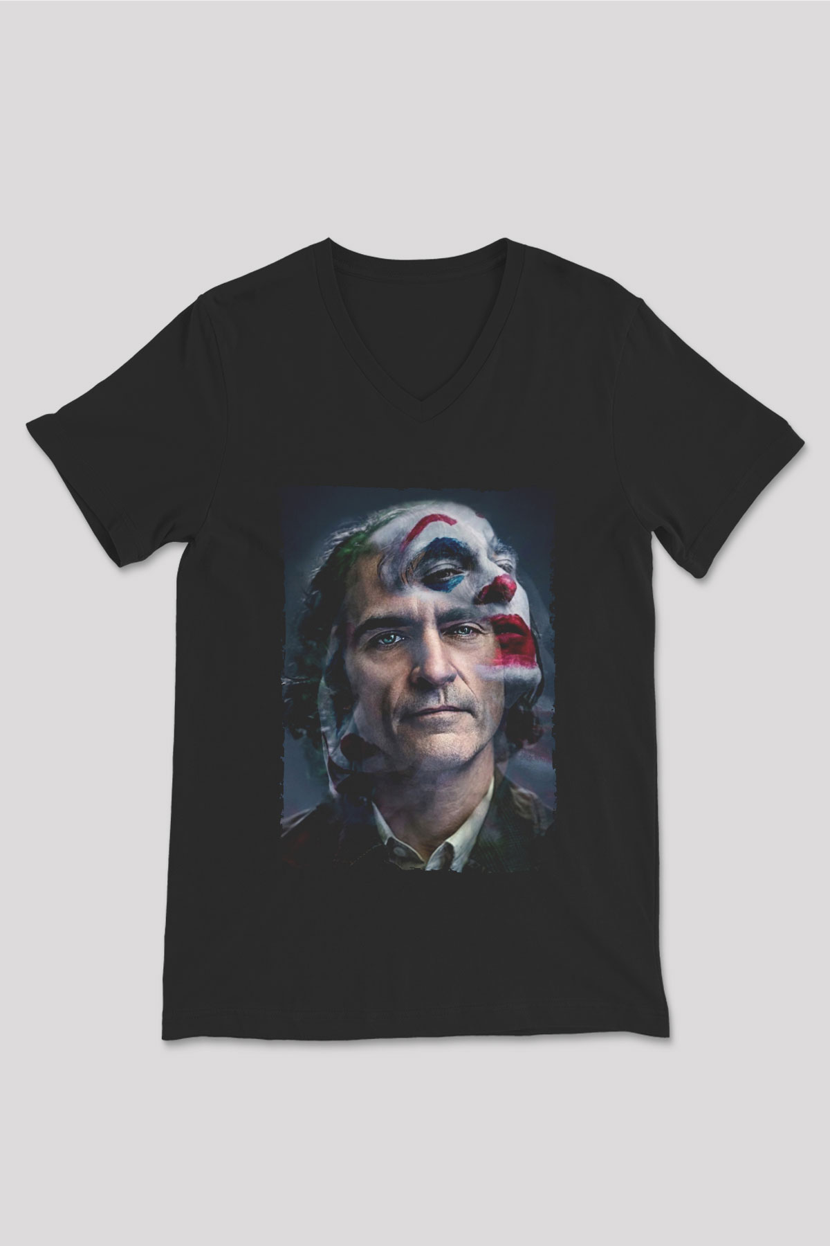 Unisex Joker Siyah V Yaka Tshirt