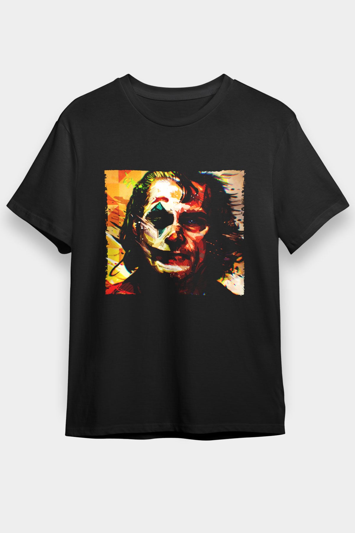 Unisex Joker Temalı Baskılı Siyah Tshirt