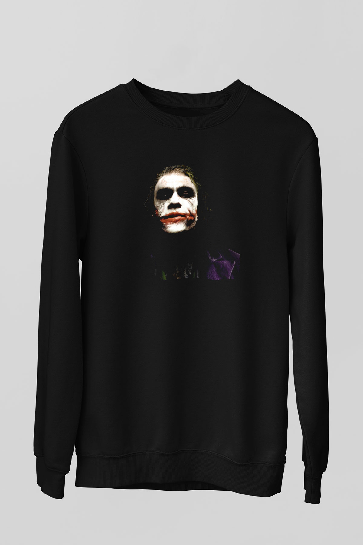 Unisex Joker Temalı Siyah Unisex Sweatshirt