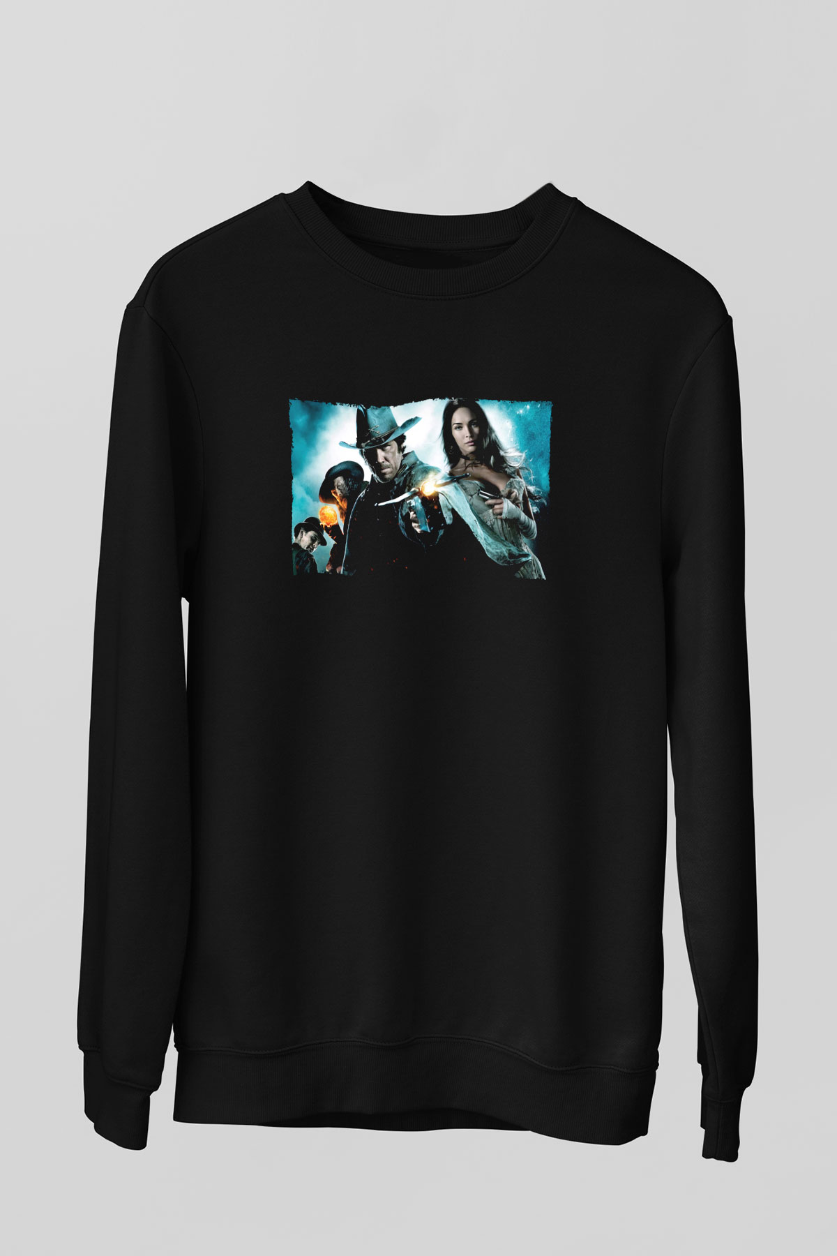 Unisex Jonah Hex Baskılı Siyah Sweatshirt