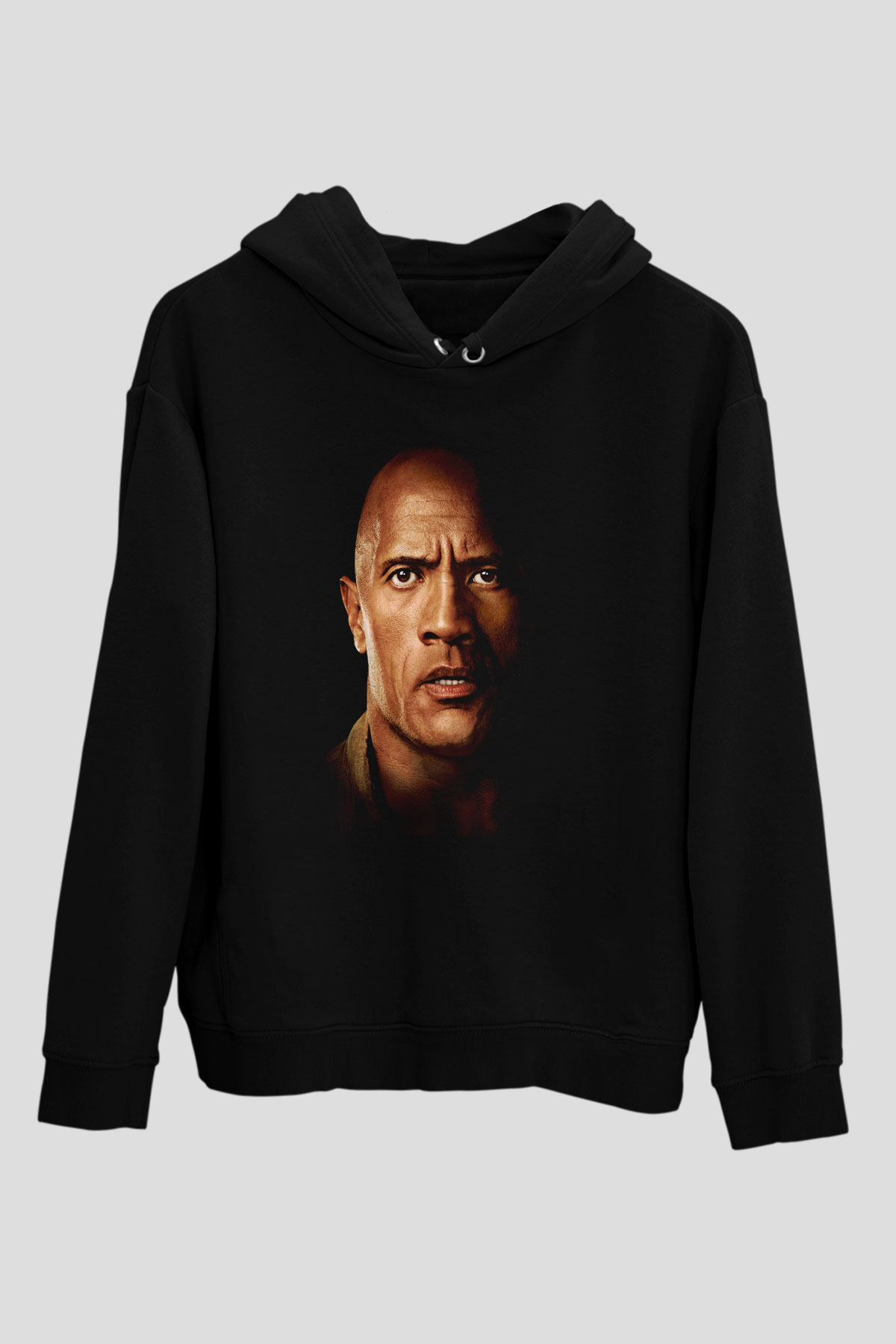 Unisex Jumanji Vahşi Orman (Jumanji Welcome to the Jungl‪e‬) Baskılı Siyah Kapüşonlu Sweatshirt