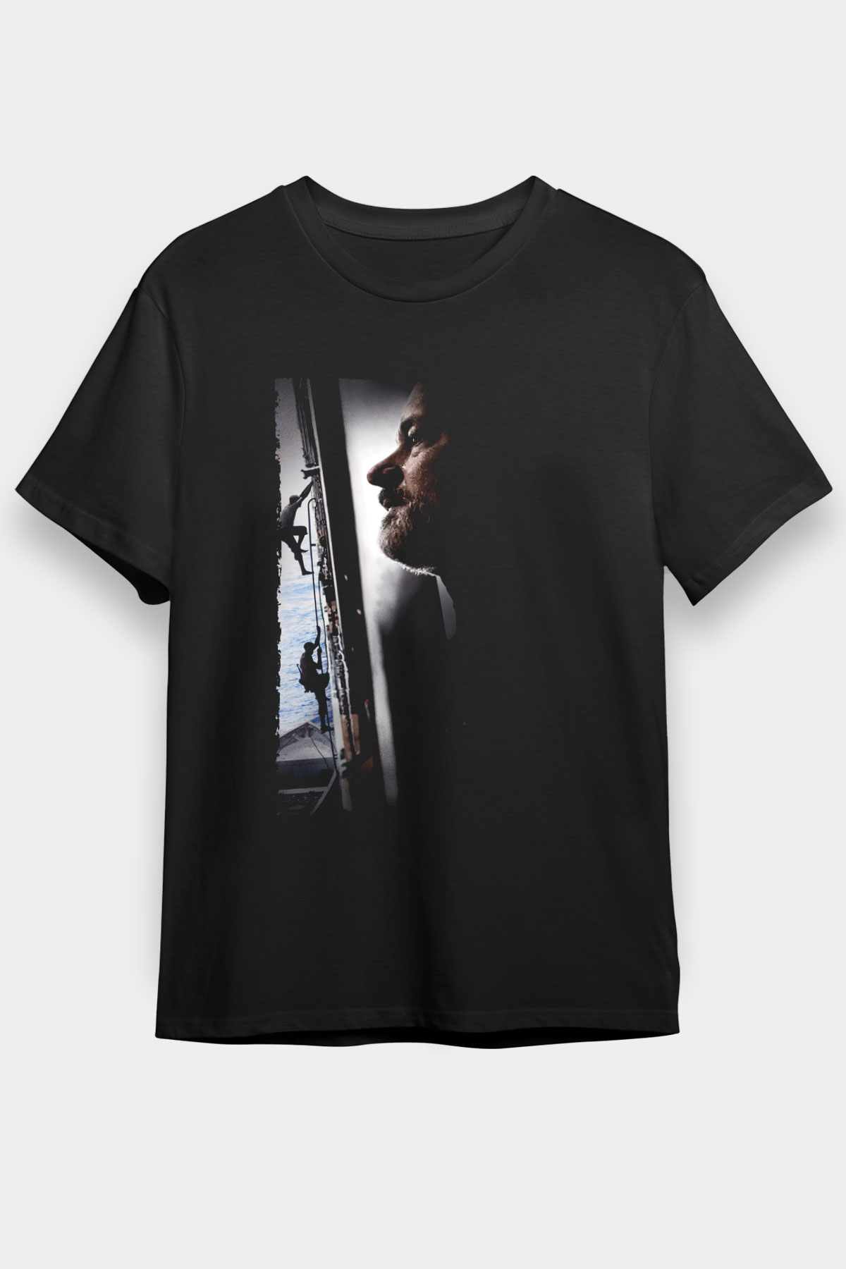 Unisex Kaptan Phillips (Captain Phillips) Baskılı Siyah T-shirt