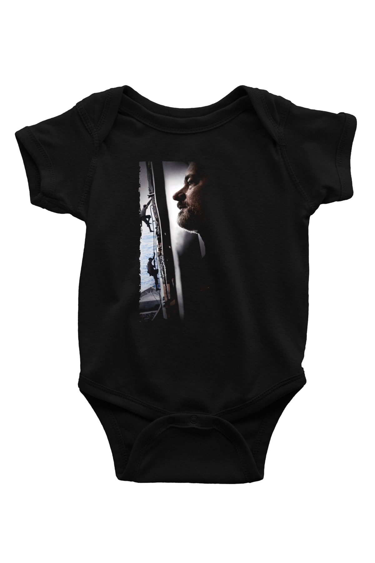 Unisex Kaptan Phillips (Captain Phillips) Baskılı Siyah Bebek Body - Zıbın