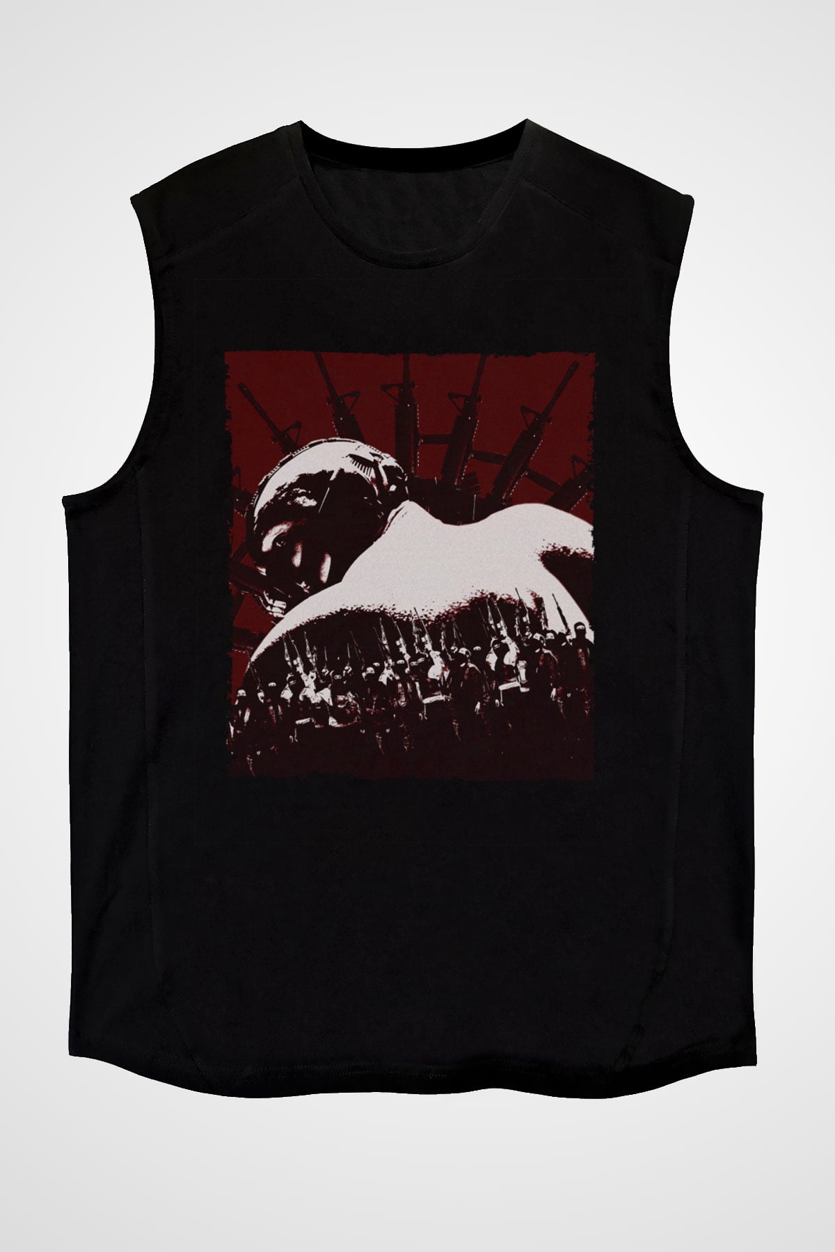 Unisex Kara Şövalye (The Dark Knight) Baskılı Siyah Kolsuz Tshirt