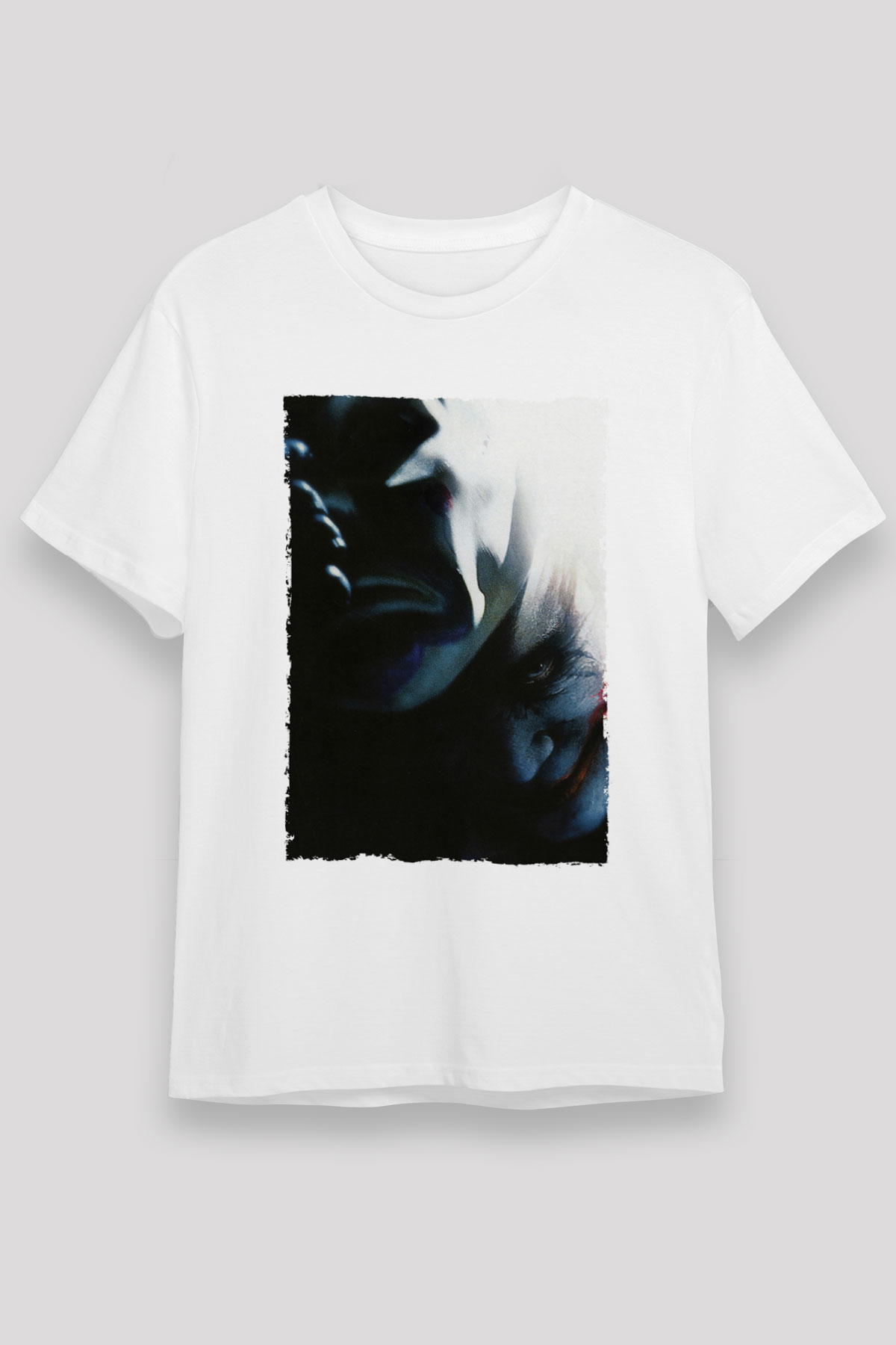 Unisex Kara Şövalye (The Dark Knight) Baskılı Beyaz T-shirt