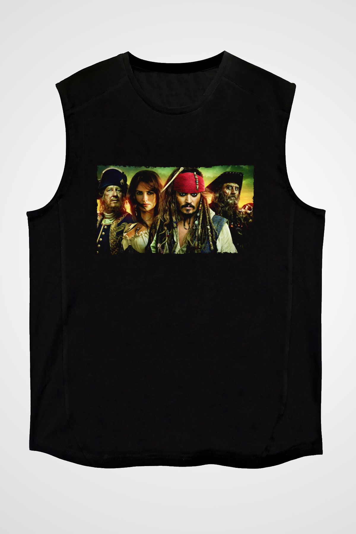 Unisex Karayip Korsanları (Pirates of the Caribbean) Kolsuz Tshirt