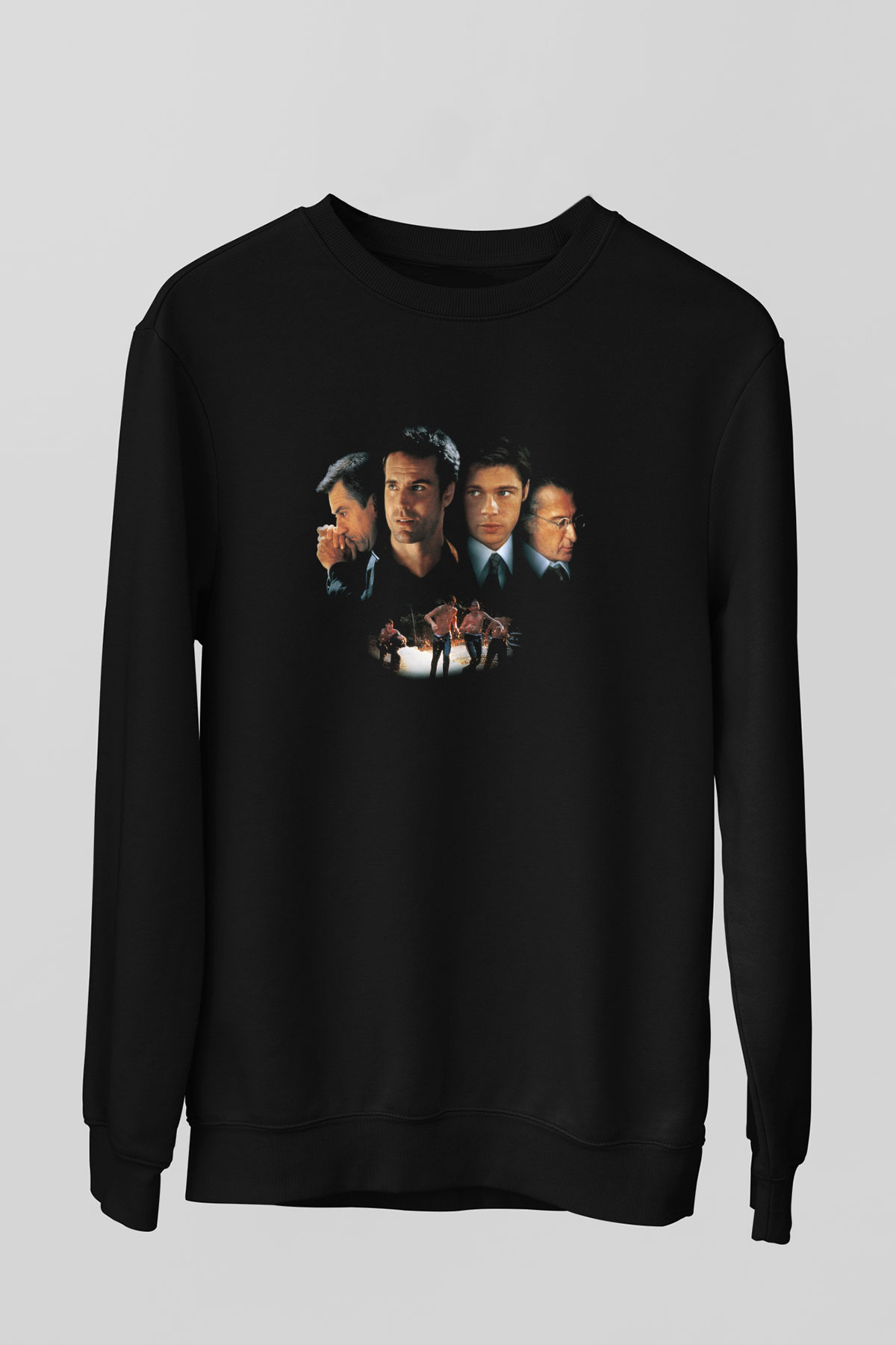 Unisex Kardeş Gibiydiler (Sleepers) Baskılı Siyah Sweatshirt