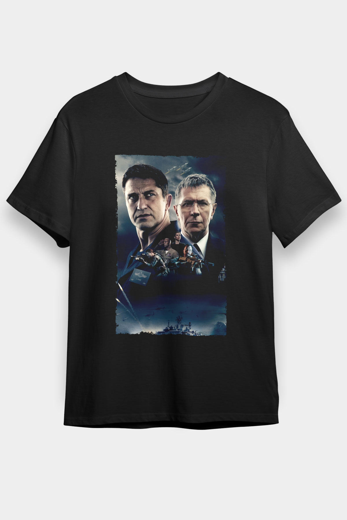 Unisex Katil Avcısı (Hunter Killer) Baskılı Siyah Tişört