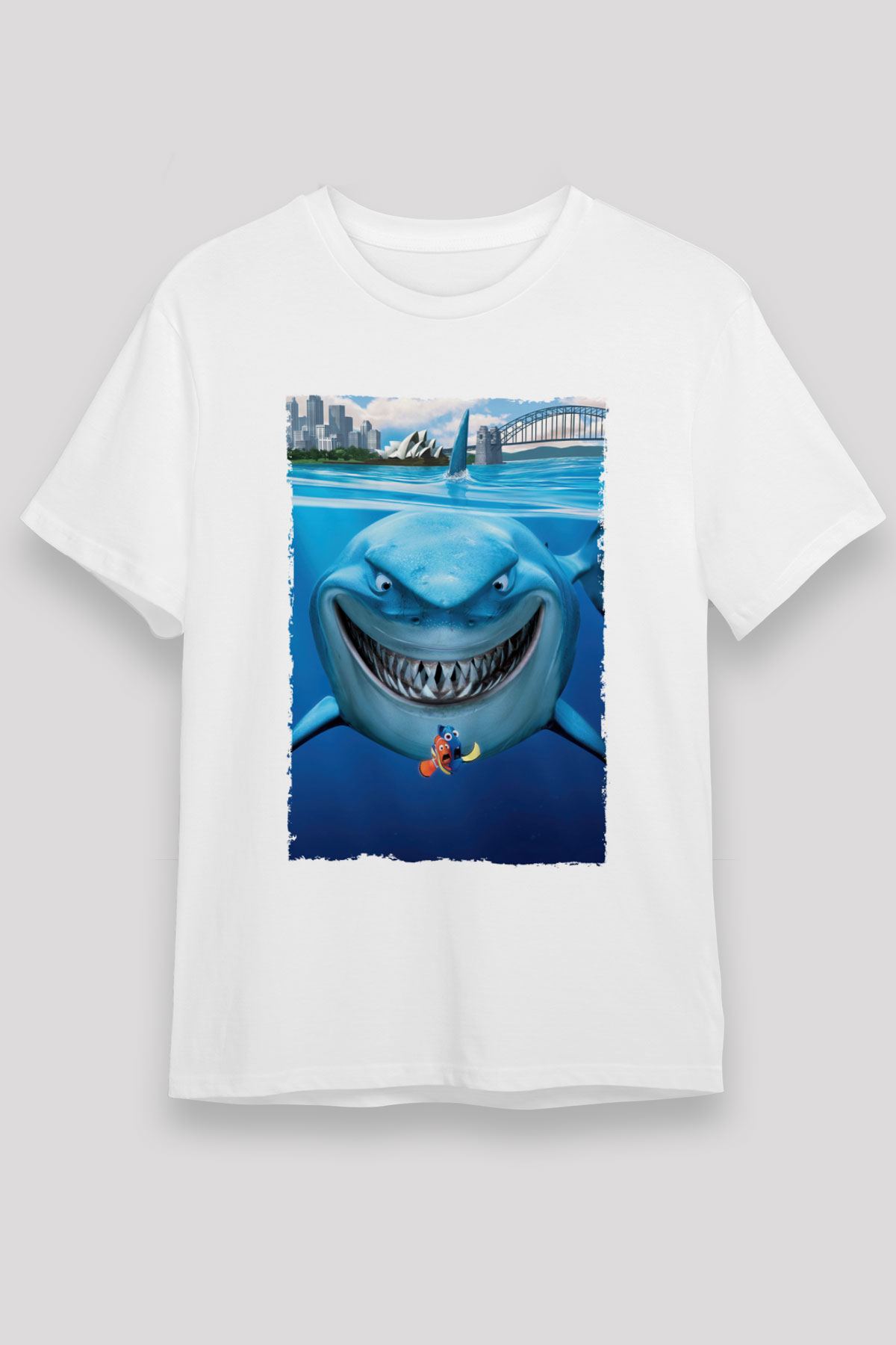Unisex Kayıp Balık Nemo (Finding Nemo) Baskılı Beyaz T-Shirt
