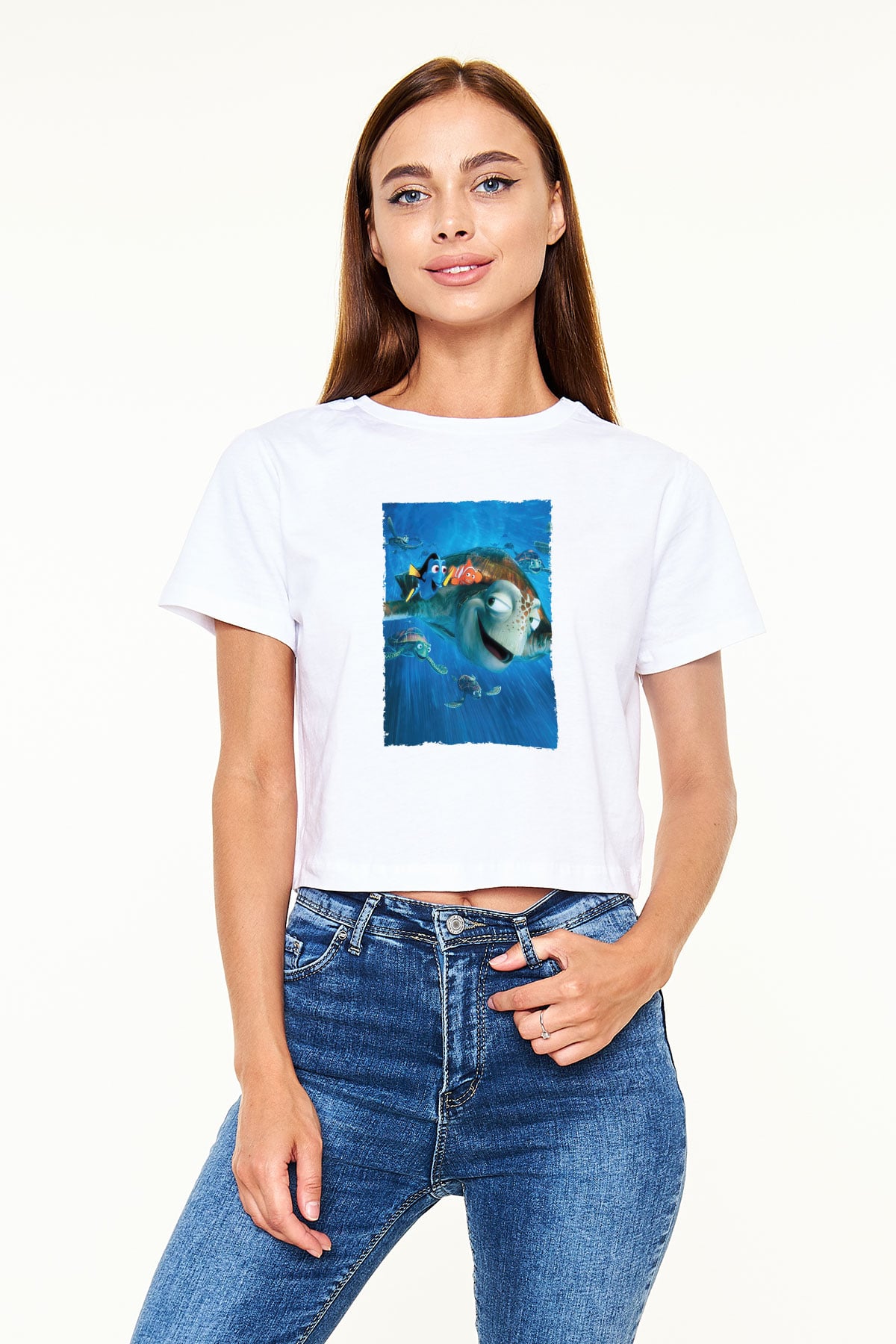 Unisex Kayıp Balık Nemo (Finding Nemo) Baskılı Beyaz T shirt