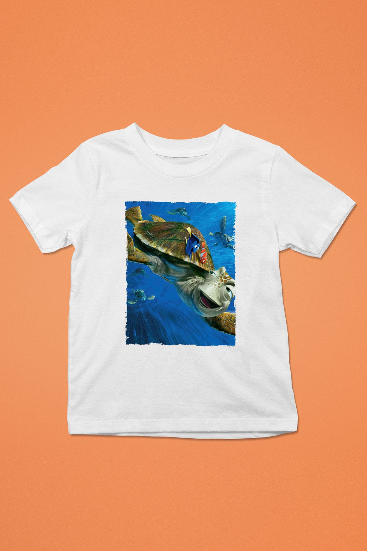 Unisex Kayıp Balık Nemo (Finding Nemo) Baskılı Beyaz Çocuk Tişört