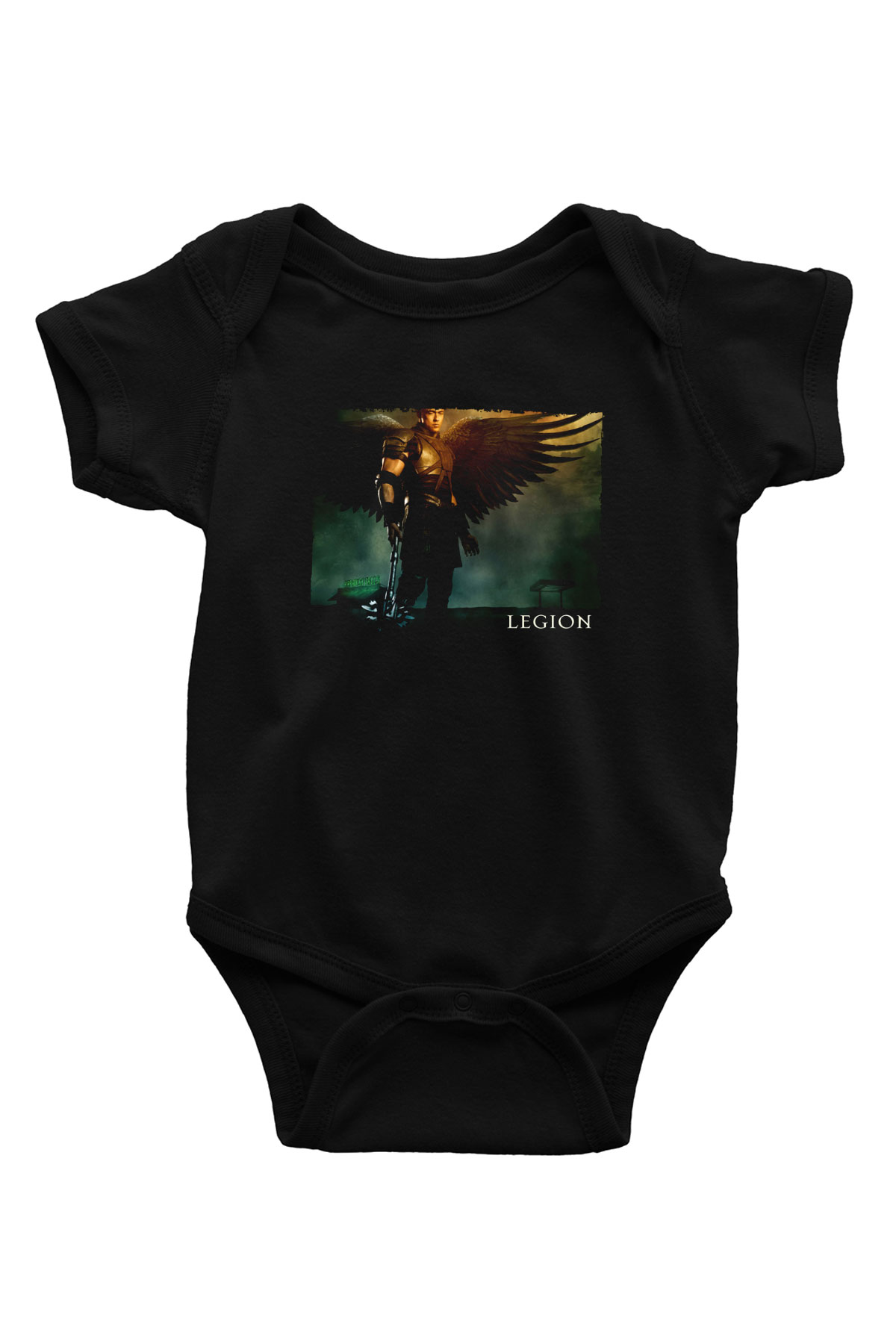 Unisex Legion Baskılı Siyah Bebek Body - Zıbın