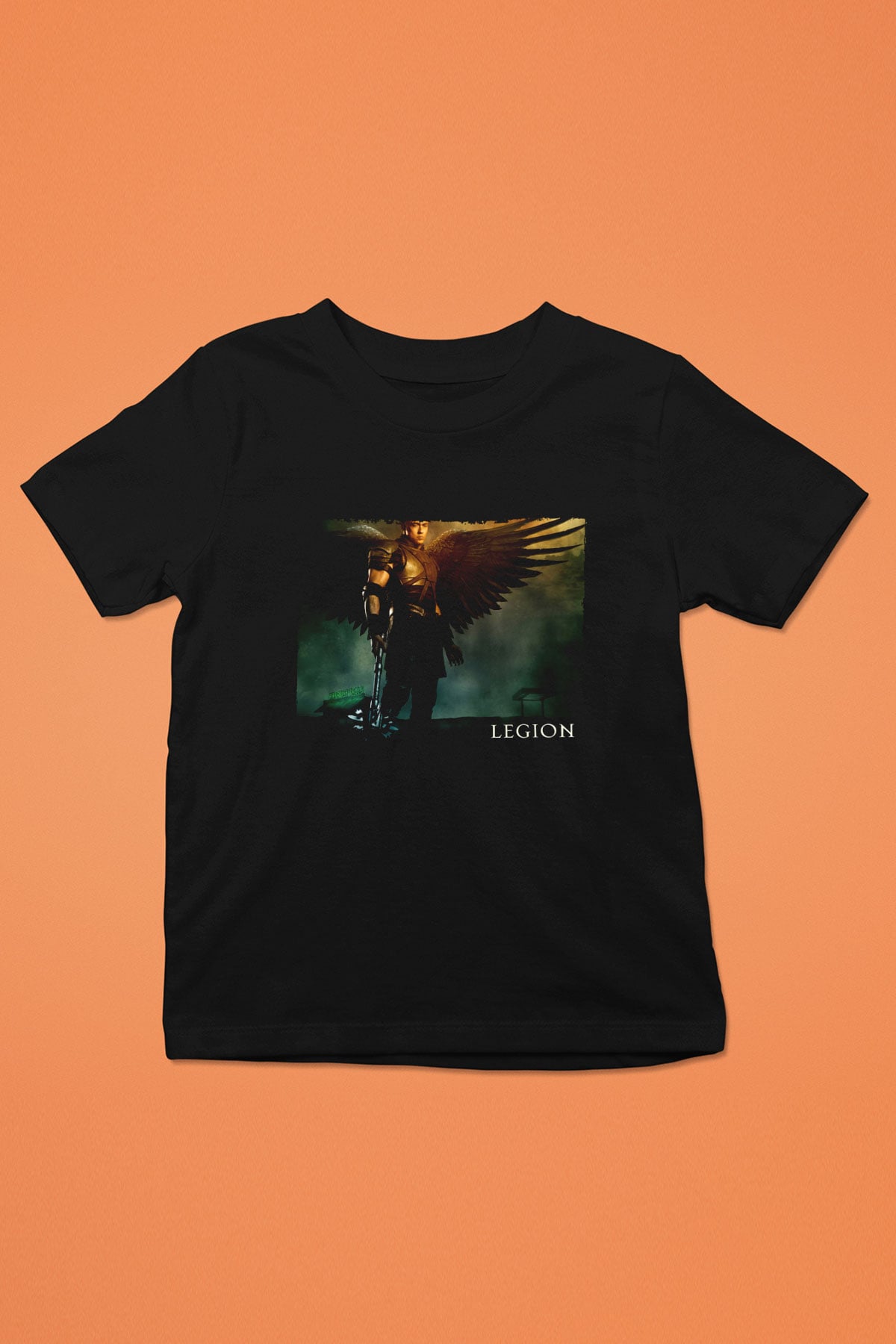Unisex Legion Baskılı Siyah Çocuk Tshirt