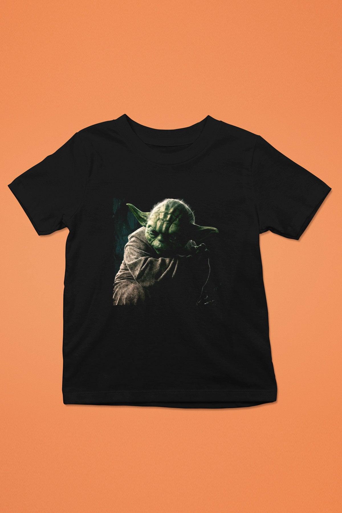 Unisex Master Yoda Baskılı Siyah Çocuk Tişört