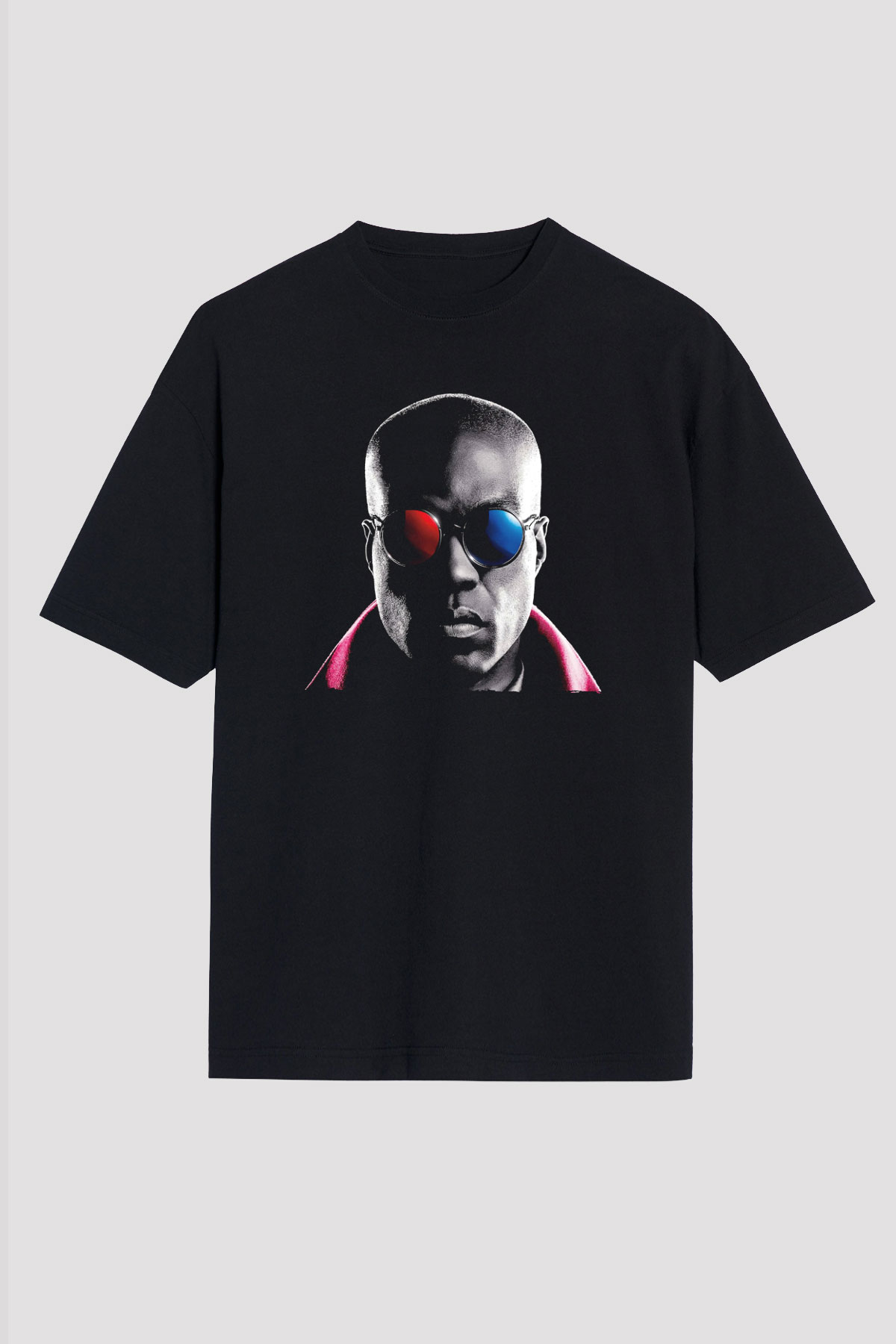 Unisex Matrix Baskılı Siyah Unisex Oversize T-shirt