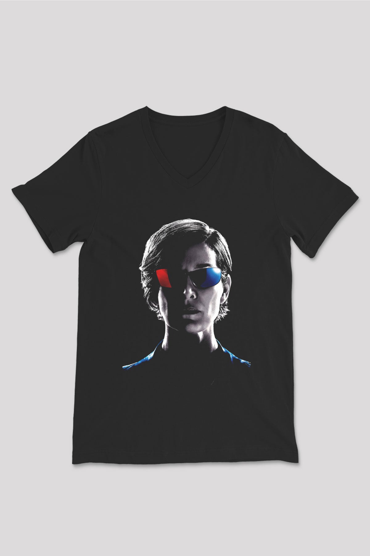 Unisex Matrix Resurrections (The Matrix Resurrections) Baskılı Siyah V Yaka Tshirt