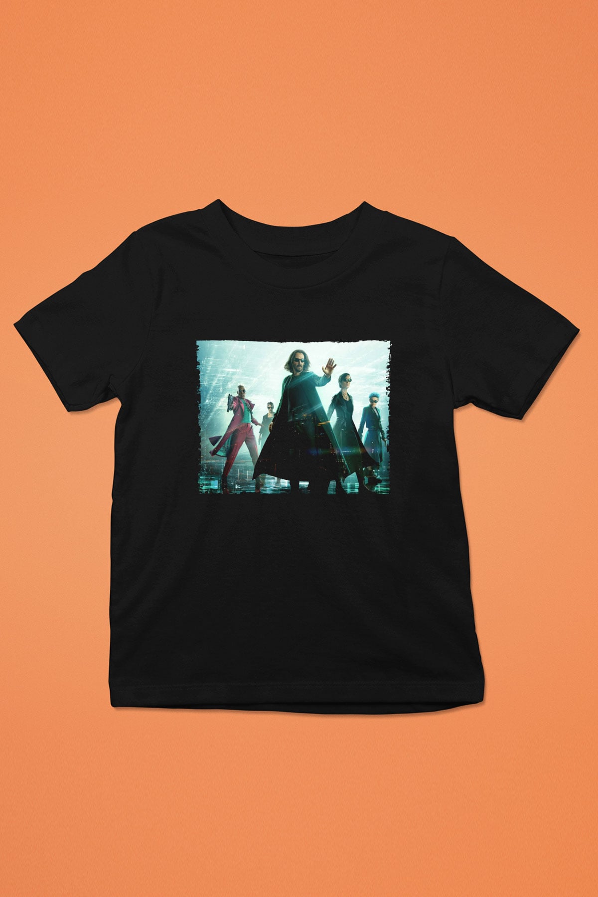 Unisex Matrix (The Matrix) Baskılı Siyah Çocuk Tshirt