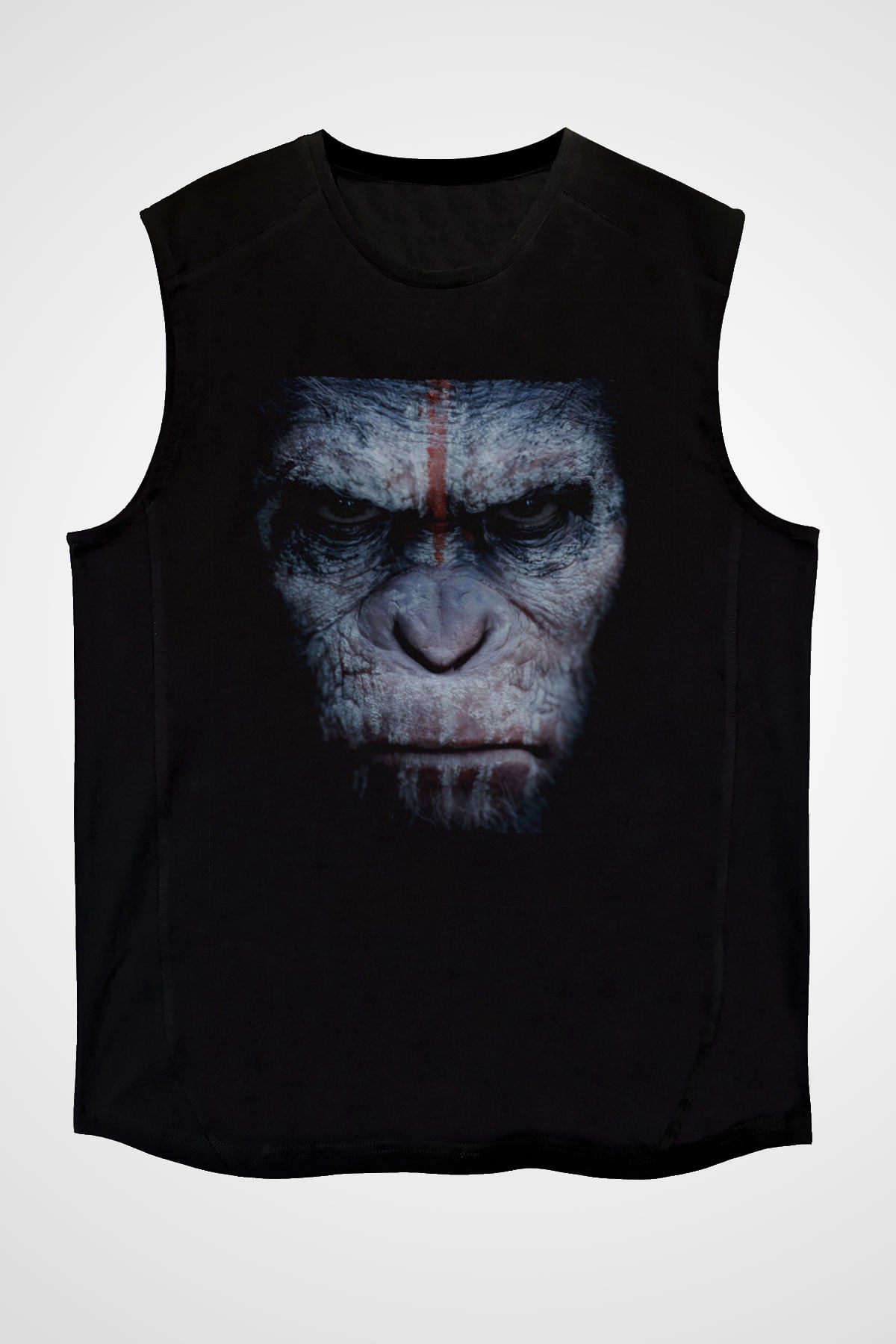 Unisex Maymunlar Cehennemi Şafak Vakti (Dawn of the Planet of the Apes) Baskılı Siyah Kolsuz T-shirt