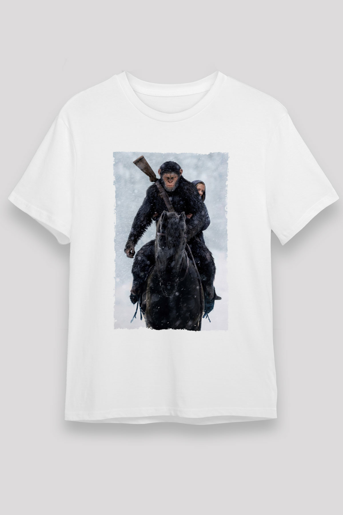 Unisex Maymunlar Cehennemi Savas (War for the Planet of the Apes) White Tee - STREETWEAR