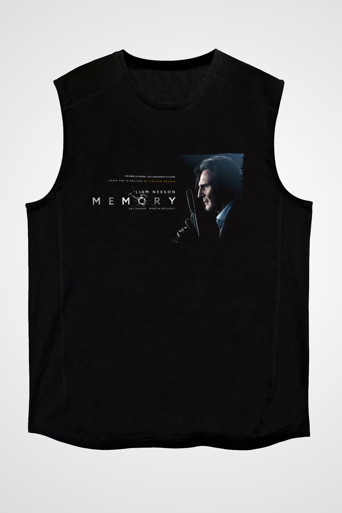 Unisex Memory Baskılı Siyah Kolsuz Tshirt