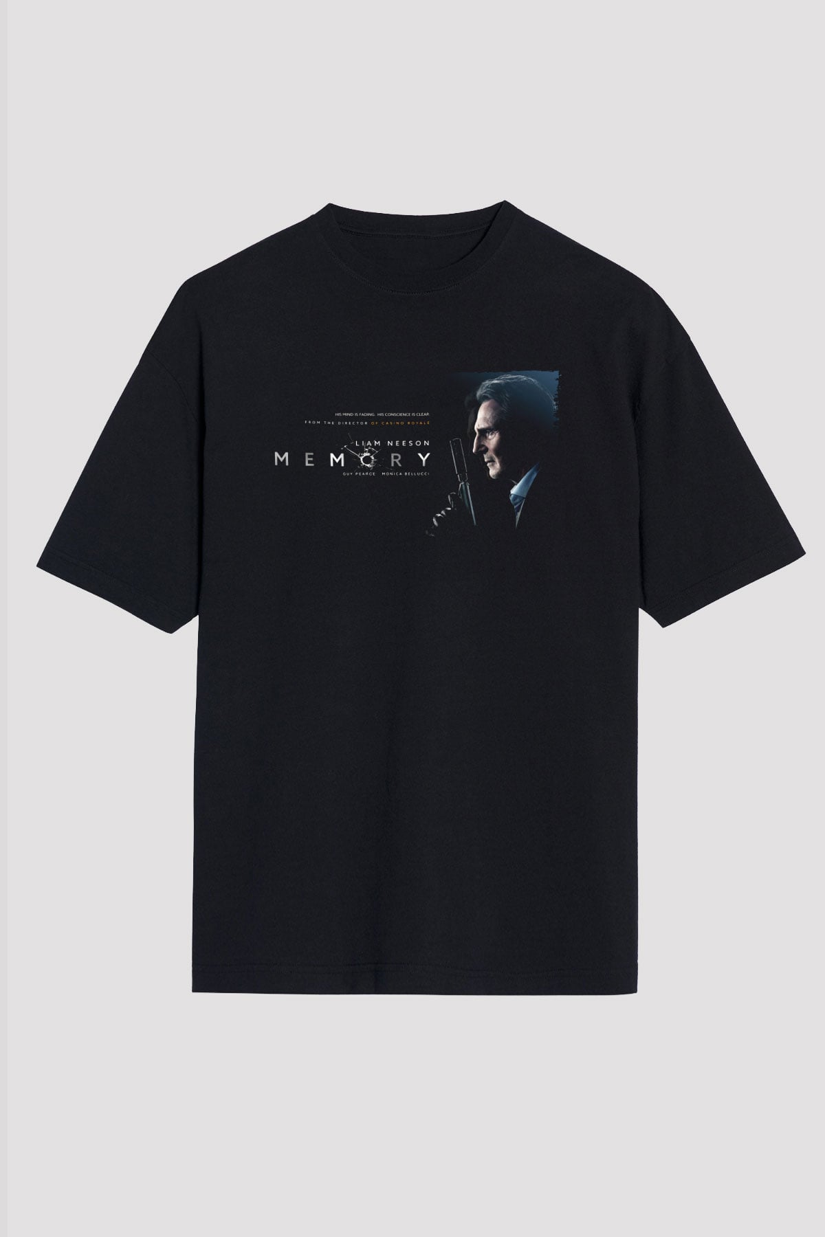 Unisex Memory Baskılı Siyah Oversize Tshirt