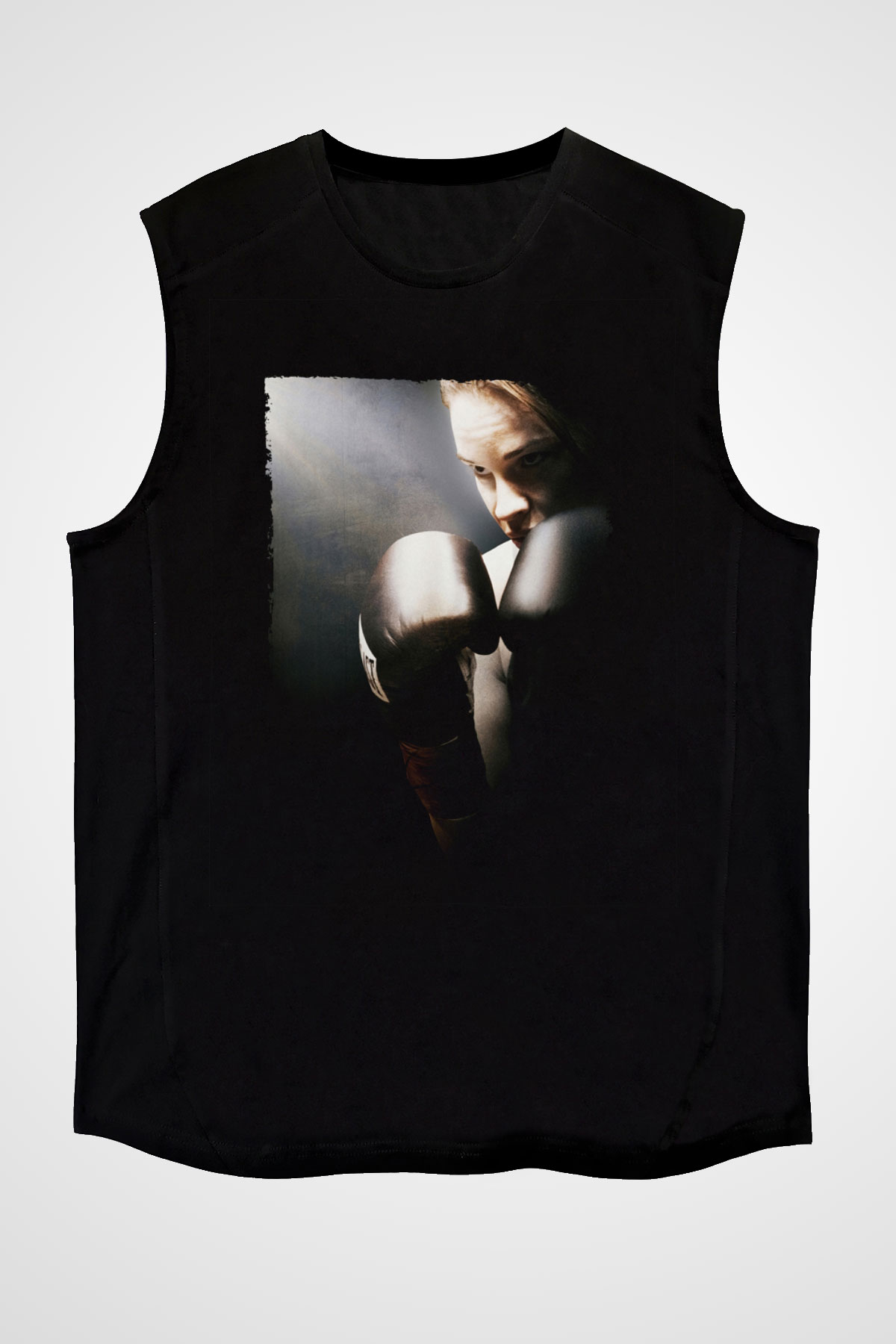Unisex Milyonluk Bebek (Million Dollar Baby) Baskılı Siyah Kolsuz Tişört