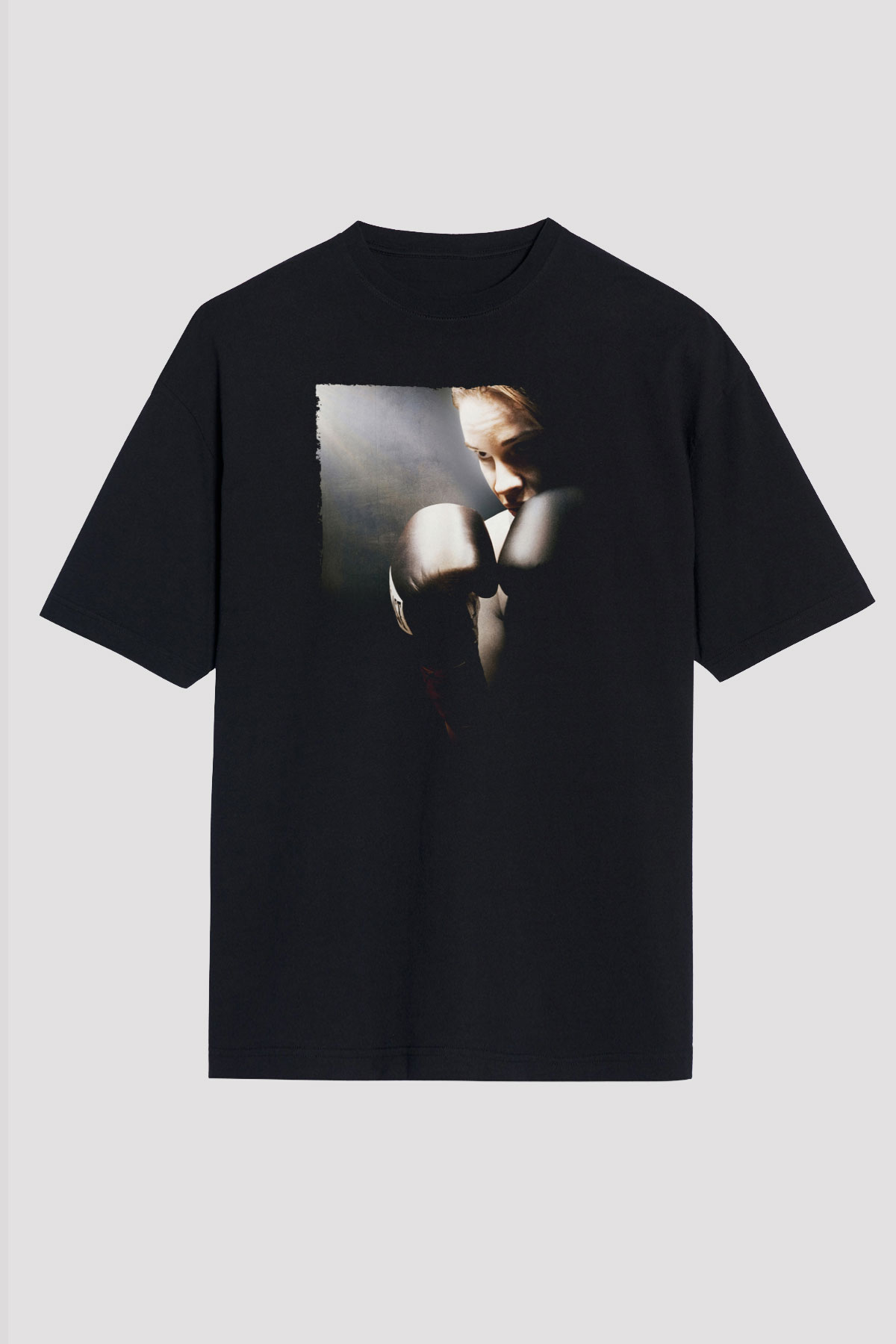 Unisex Milyonluk Bebek (Million Dollar Baby) Baskılı Siyah Oversize Tişört